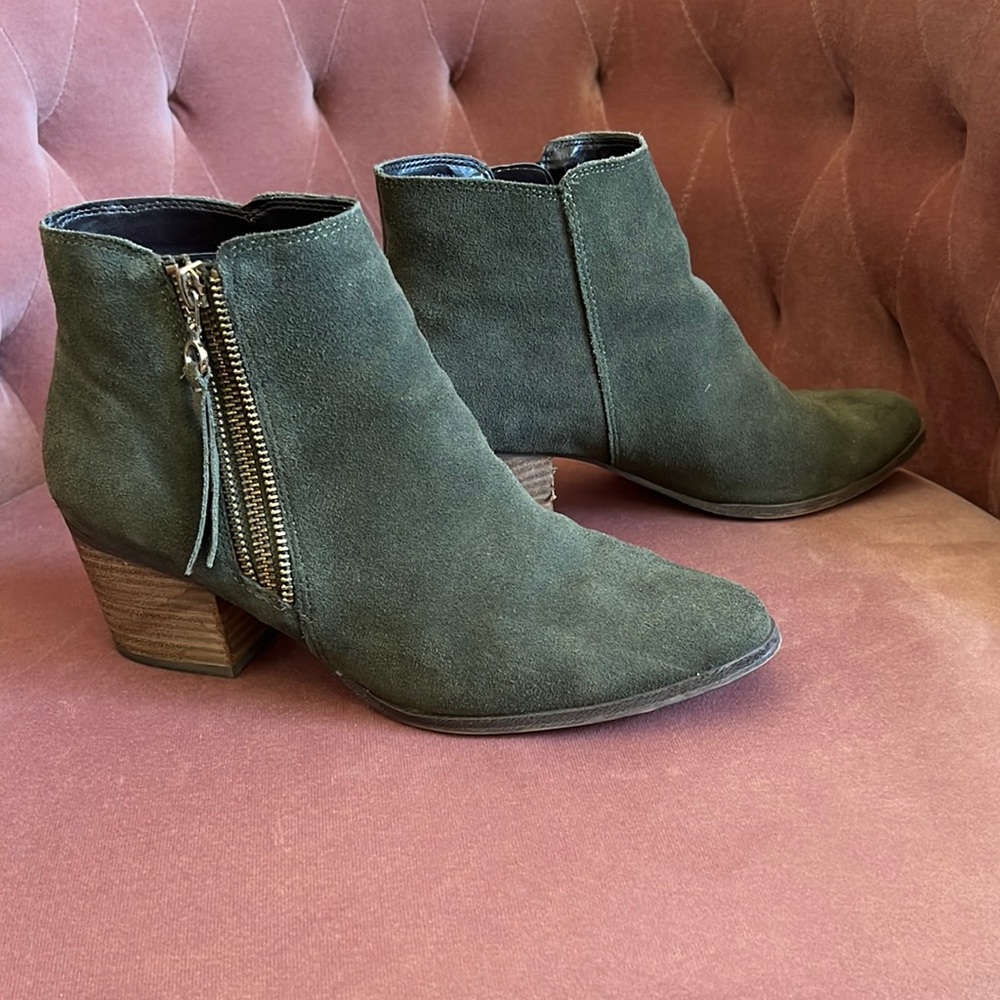 Aldo Olive Suede Booties